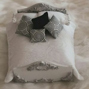 Handmade 1:12 Scale Wooden doll Bed